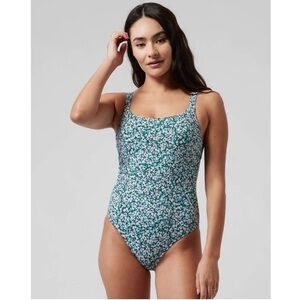 ATHLETA Hermosa Camo Flora Gables One-Piece Swimsuit Size  M Retro Comfort
